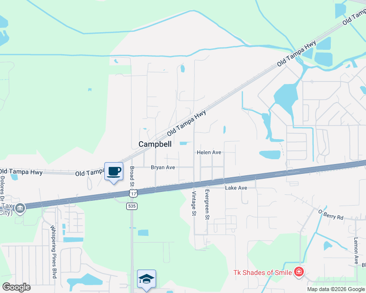 map of restaurants, bars, coffee shops, grocery stores, and more near 1604 Vintage Street in Kissimmee