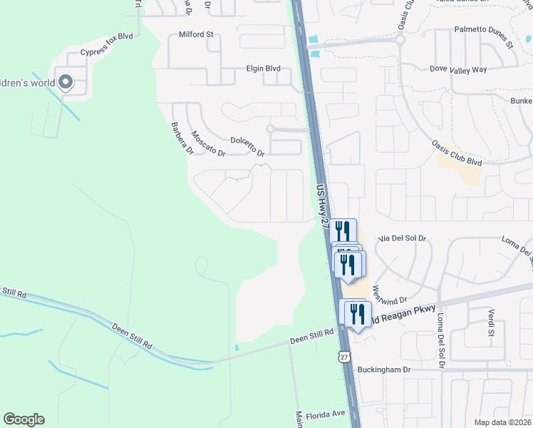 map of restaurants, bars, coffee shops, grocery stores, and more near 296 Williamson Drive in Davenport