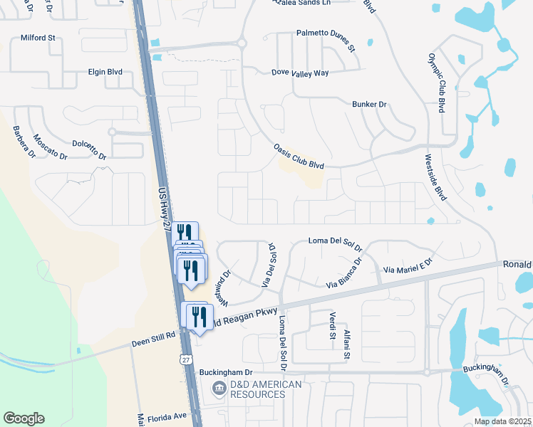 map of restaurants, bars, coffee shops, grocery stores, and more near 1430 Wexford Way in Davenport
