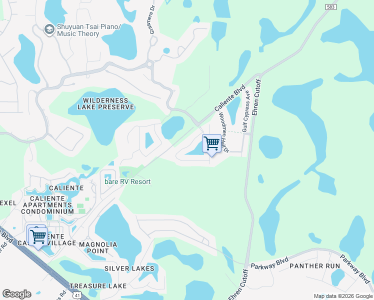 map of restaurants, bars, coffee shops, grocery stores, and more near 7110 Moss Ledge Run in Land O' Lakes