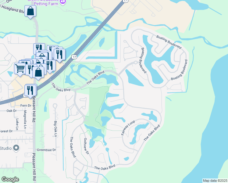 map of restaurants, bars, coffee shops, grocery stores, and more near 2112 Drive Way in Kissimmee