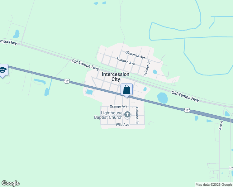 map of restaurants, bars, coffee shops, grocery stores, and more near 1911 Manatee in Intercession City