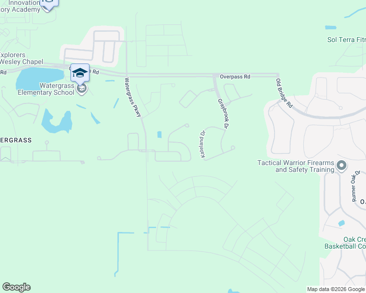 map of restaurants, bars, coffee shops, grocery stores, and more near 33269 Cypress Bend Drive in Wesley Chapel