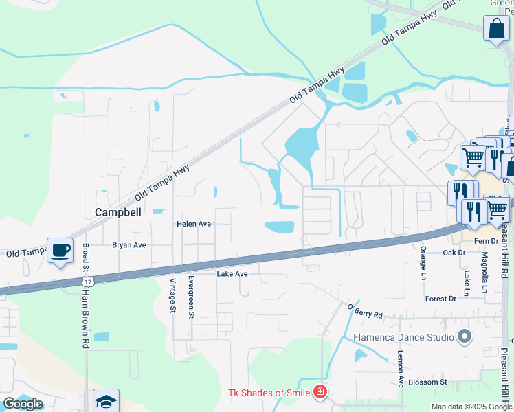 map of restaurants, bars, coffee shops, grocery stores, and more near 4298 Village Drive in Kissimmee