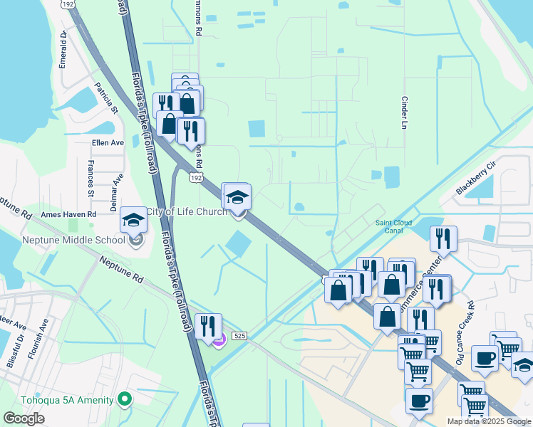 map of restaurants, bars, coffee shops, grocery stores, and more near 2931-2999 East Irlo Bronson Memorial Highway in Kissimmee