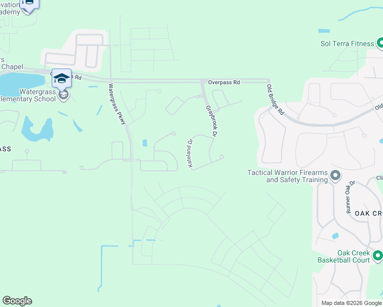 map of restaurants, bars, coffee shops, grocery stores, and more near 33244 Kateland Drive in Wesley Chapel