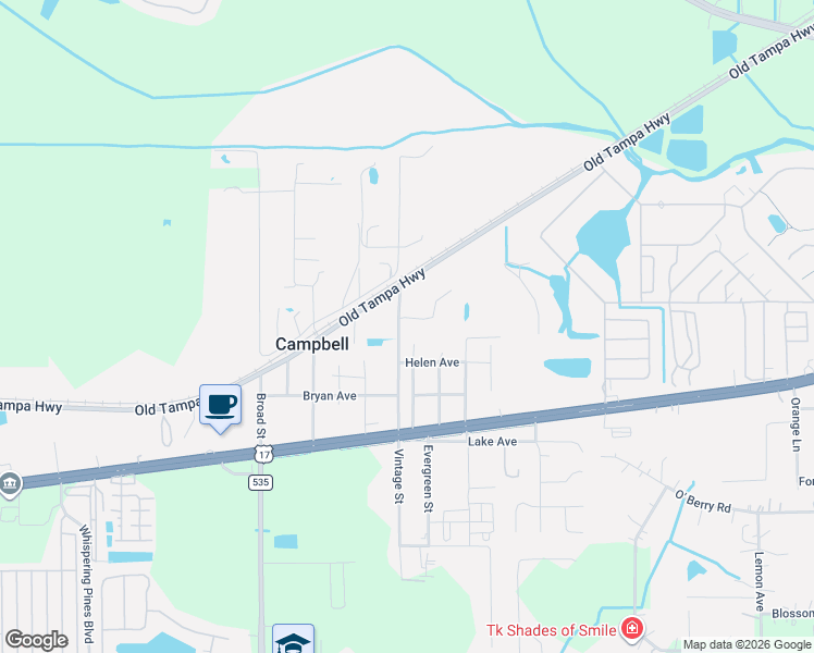 map of restaurants, bars, coffee shops, grocery stores, and more near 1560 Vintage Street in Kissimmee