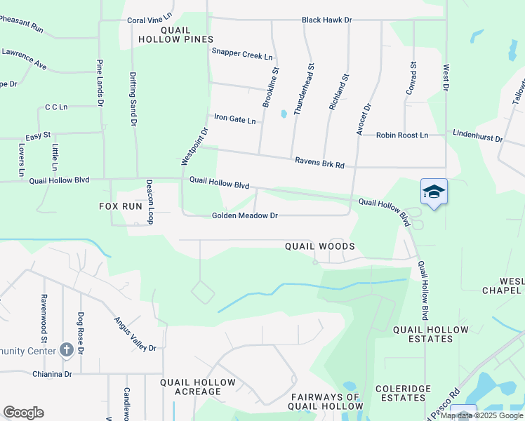 map of restaurants, bars, coffee shops, grocery stores, and more near 7108 Hamilton Lane in Zephyrhills