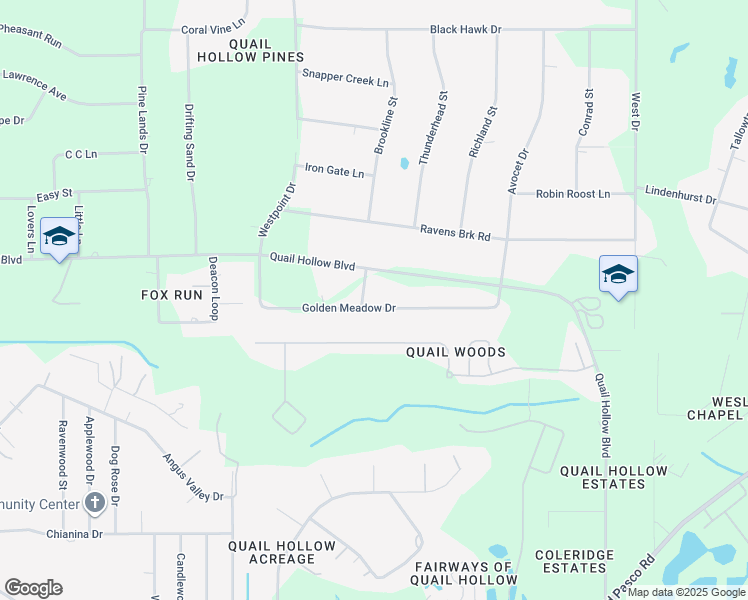 map of restaurants, bars, coffee shops, grocery stores, and more near 7125 Hamilton Lane in Zephyrhills