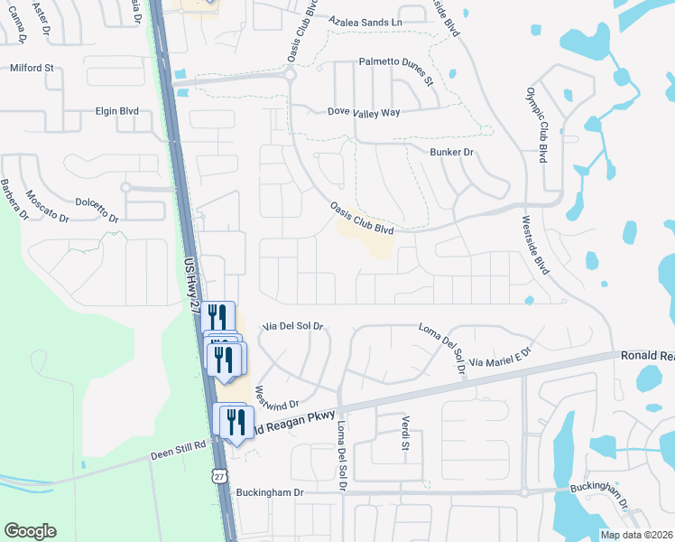 map of restaurants, bars, coffee shops, grocery stores, and more near 9039 Shadow Mountain Street in Davenport