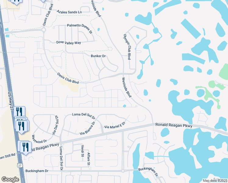 map of restaurants, bars, coffee shops, grocery stores, and more near 8988 Stinger Drive in Davenport
