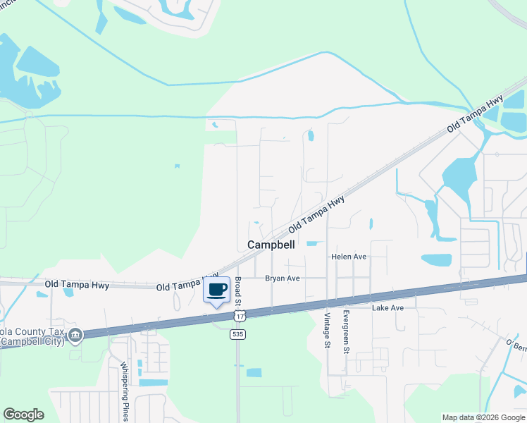 map of restaurants, bars, coffee shops, grocery stores, and more near 1540 Crest Ridge Drive in Kissimmee