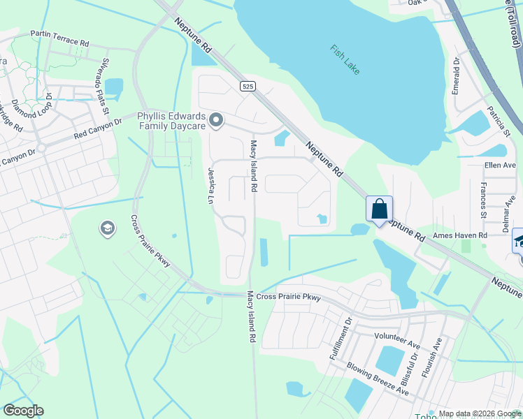 map of restaurants, bars, coffee shops, grocery stores, and more near 1565 Macy Island Road in Kissimmee