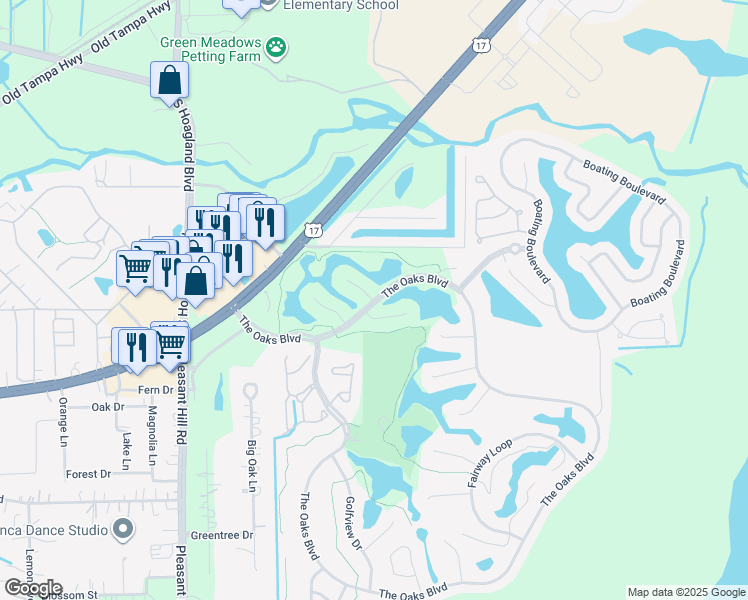 map of restaurants, bars, coffee shops, grocery stores, and more near 2125 Trapside Court in Kissimmee