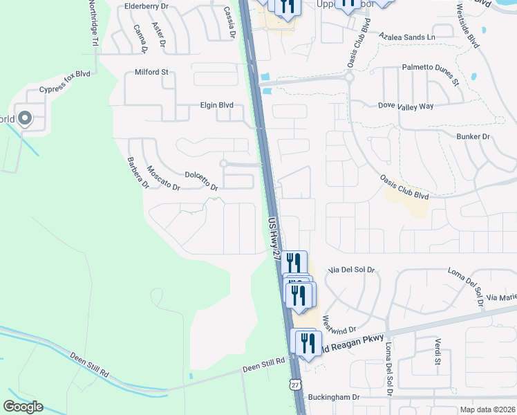 map of restaurants, bars, coffee shops, grocery stores, and more near 152 Williamson Drive in Davenport