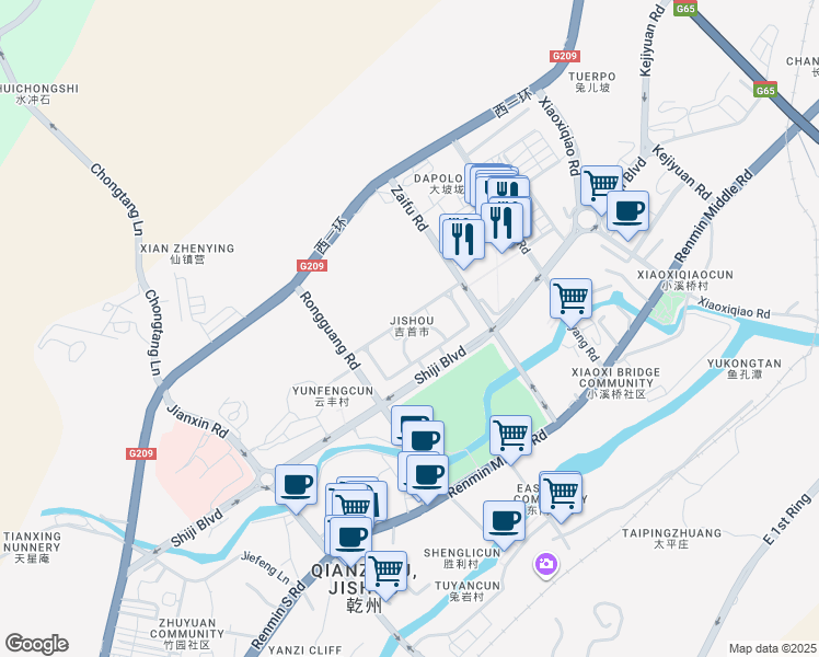 map of restaurants, bars, coffee shops, grocery stores, and more near in Xiangxi Tujia and Miao Autonomous Prefecture