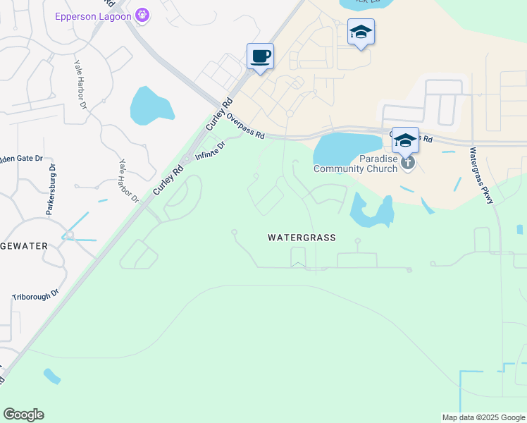 map of restaurants, bars, coffee shops, grocery stores, and more near 32154 Cottage Glen Lane in Wesley Chapel