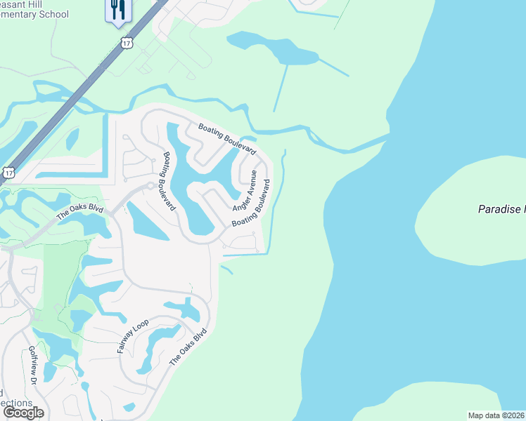 map of restaurants, bars, coffee shops, grocery stores, and more near 2969 Boating Boulevard in Kissimmee