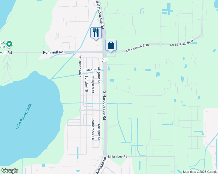 map of restaurants, bars, coffee shops, grocery stores, and more near 5001 Haywood Ruffin Road in Saint Cloud