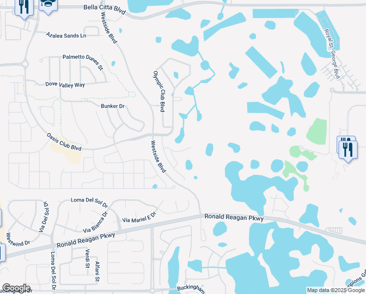 map of restaurants, bars, coffee shops, grocery stores, and more near 8805 Interlocking Court in Four Corners