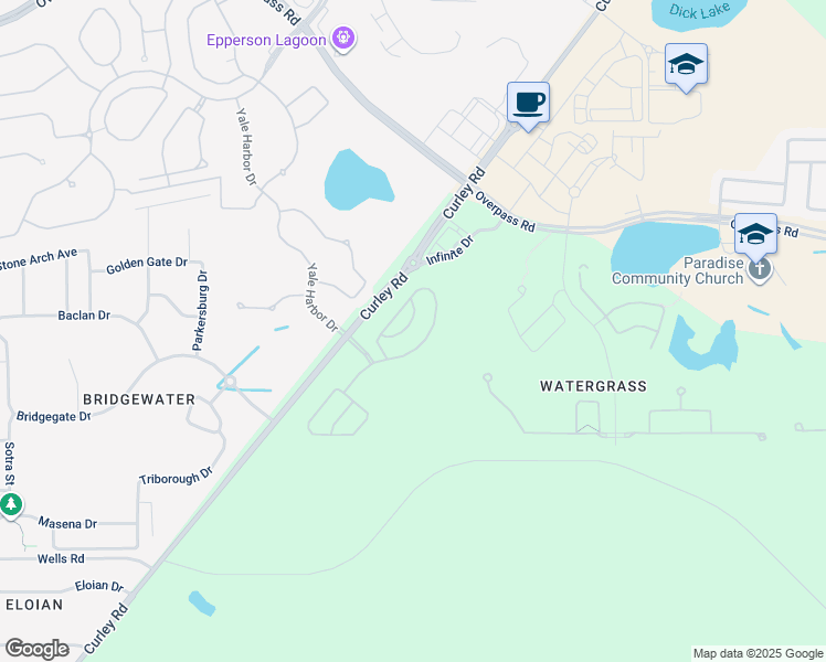 map of restaurants, bars, coffee shops, grocery stores, and more near 7232 Seedpod Loop in Wesley Chapel