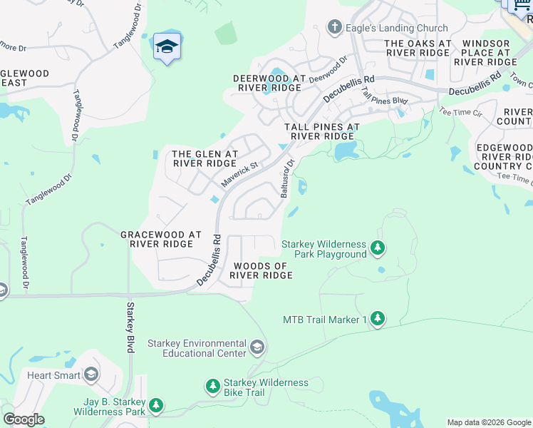 map of restaurants, bars, coffee shops, grocery stores, and more near 7241 Baltusrol Drive in New Port Richey