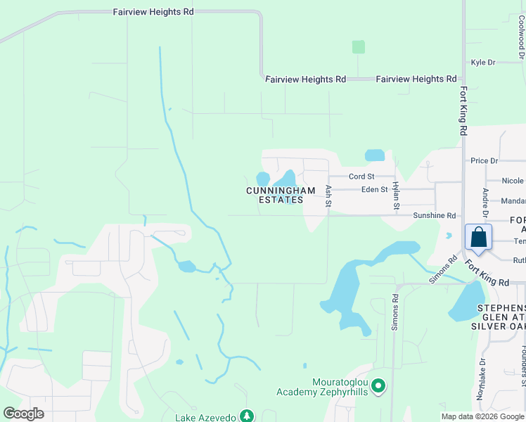 map of restaurants, bars, coffee shops, grocery stores, and more near 36235 Sunshine Road in Zephyrhills