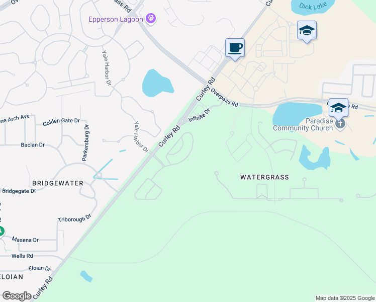 map of restaurants, bars, coffee shops, grocery stores, and more near 7232 Seedpod Loop in Wesley Chapel