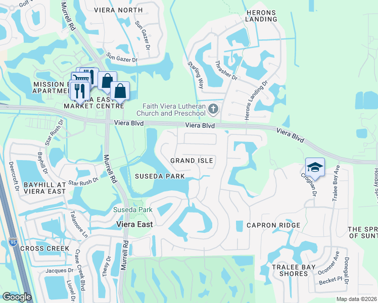 map of restaurants, bars, coffee shops, grocery stores, and more near 1662 Keys Gate Drive in Melbourne