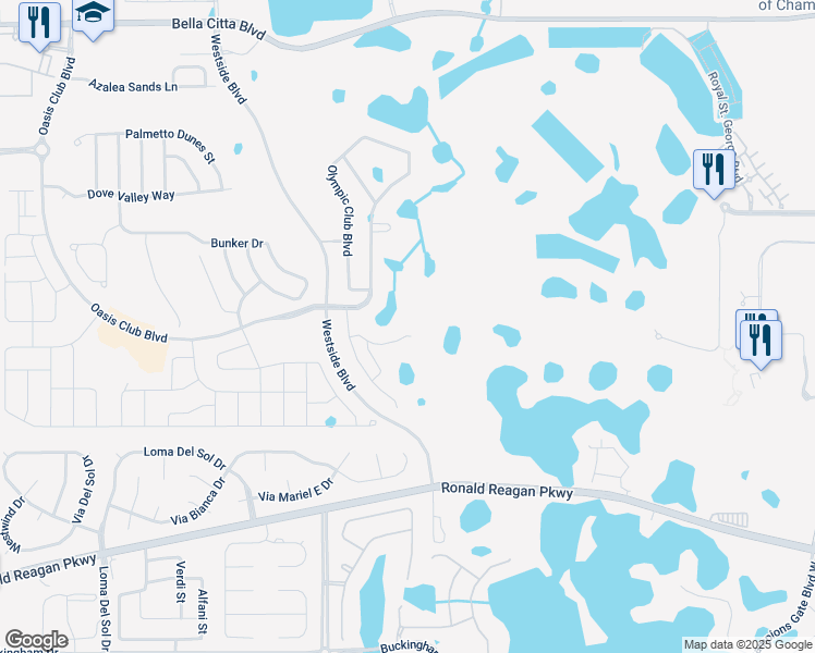 map of restaurants, bars, coffee shops, grocery stores, and more near 8805 Interlocking Court in Four Corners