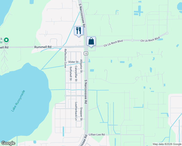 map of restaurants, bars, coffee shops, grocery stores, and more near 5001 Haywood Ruffin Road in Saint Cloud