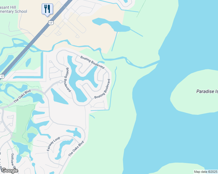 map of restaurants, bars, coffee shops, grocery stores, and more near 2960 Boating Boulevard in Kissimmee