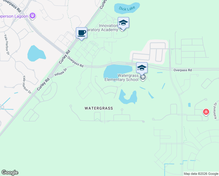 map of restaurants, bars, coffee shops, grocery stores, and more near 7205 Leaf Blade Lane in Wesley Chapel