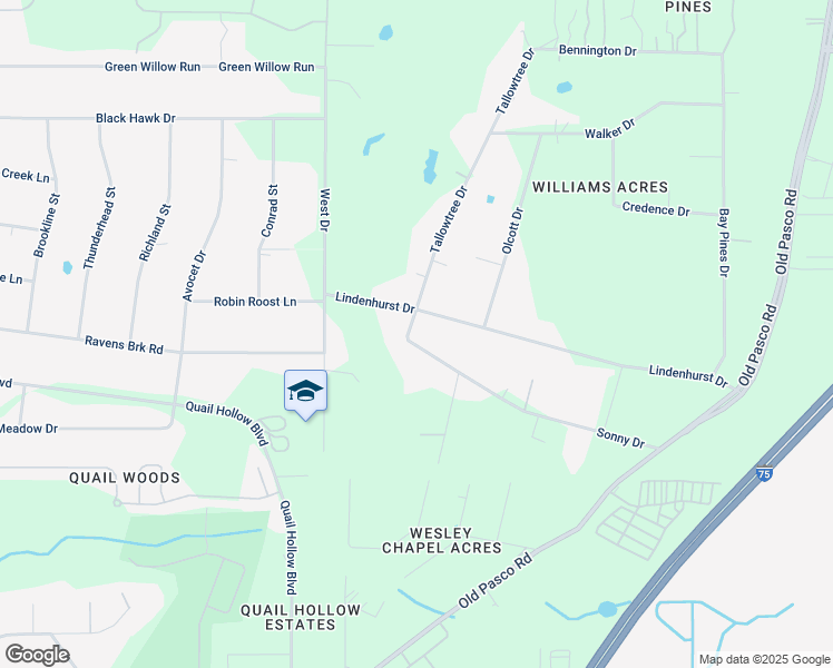 map of restaurants, bars, coffee shops, grocery stores, and more near 28139 Sonny Drive in Wesley Chapel