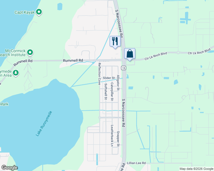 map of restaurants, bars, coffee shops, grocery stores, and more near 1521 Softshell Street in Saint Cloud