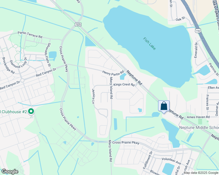 map of restaurants, bars, coffee shops, grocery stores, and more near 2200 Jessica Lane in Kissimmee