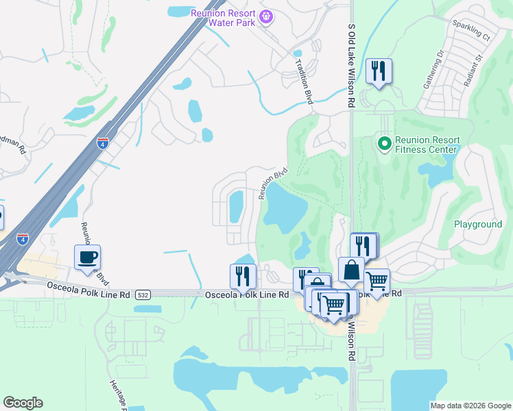 map of restaurants, bars, coffee shops, grocery stores, and more near 1521 Fairview Circle in Four Corners