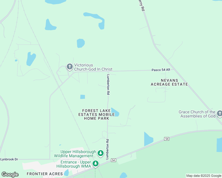 map of restaurants, bars, coffee shops, grocery stores, and more near 7334 Lumberton Road in Zephyrhills