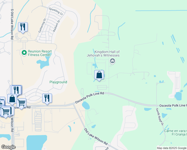 map of restaurants, bars, coffee shops, grocery stores, and more near 7235 Mystic Brook Way in Davenport