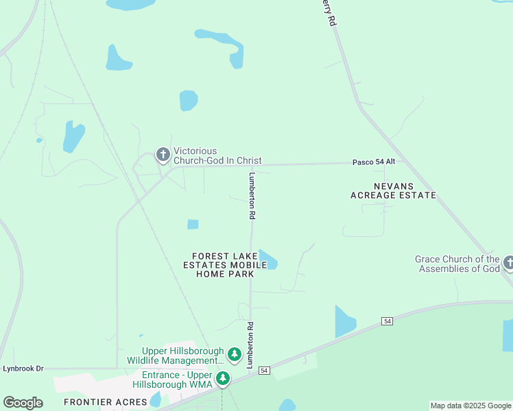 map of restaurants, bars, coffee shops, grocery stores, and more near 7334 Lumberton Road in Zephyrhills