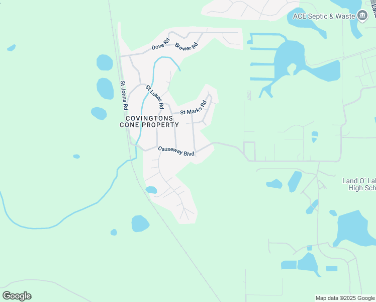 map of restaurants, bars, coffee shops, grocery stores, and more near 19153 Causeway Boulevard in Land O' Lakes