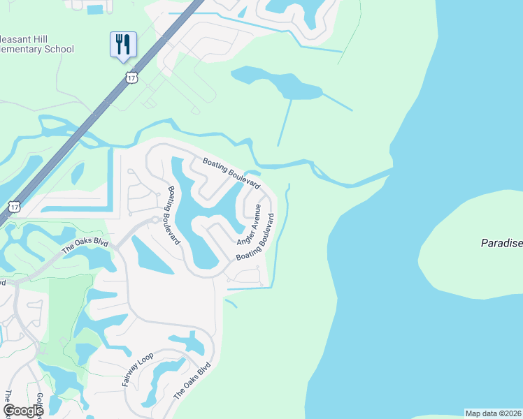 map of restaurants, bars, coffee shops, grocery stores, and more near 1510 Angler Avenue in Kissimmee
