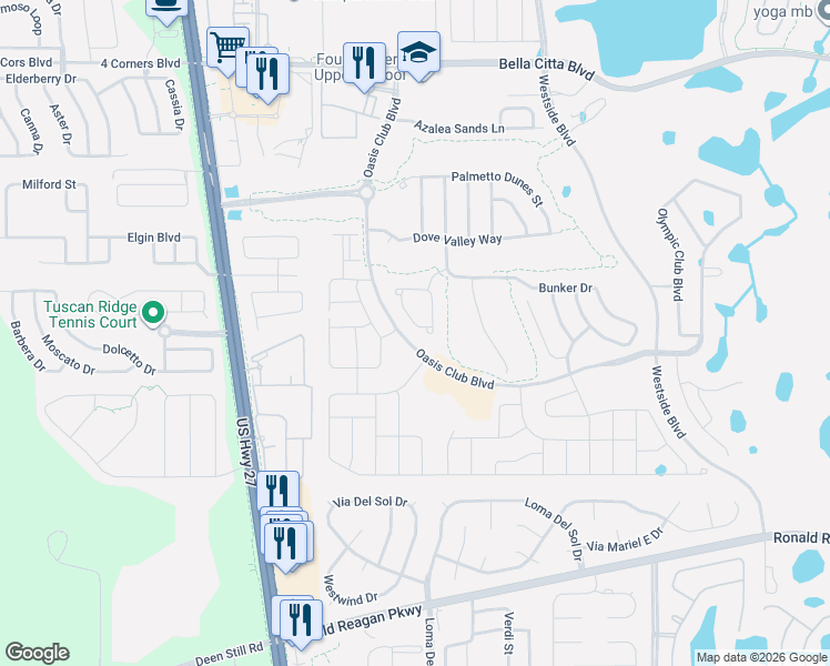 map of restaurants, bars, coffee shops, grocery stores, and more near 1417 Deuce Circle in Davenport