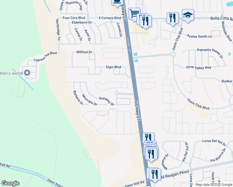 map of restaurants, bars, coffee shops, grocery stores, and more near 1 Sangiovese Crossing in Davenport