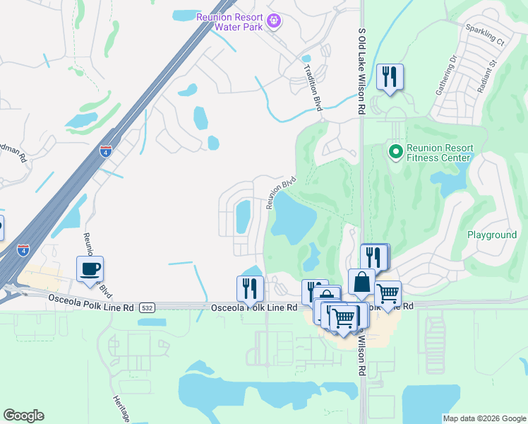 map of restaurants, bars, coffee shops, grocery stores, and more near 1521 Fairview Circle in Four Corners