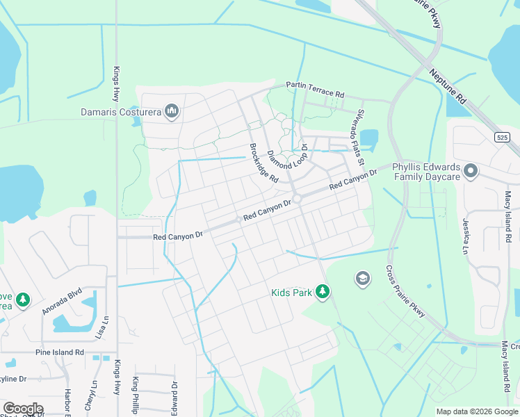 map of restaurants, bars, coffee shops, grocery stores, and more near 1861 Red Canyon Drive in Kissimmee
