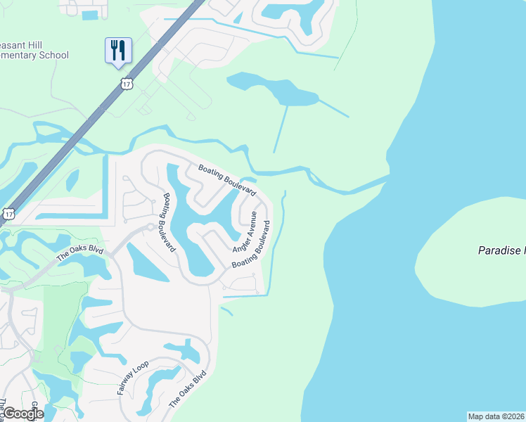 map of restaurants, bars, coffee shops, grocery stores, and more near 1510 Angler Avenue in Kissimmee