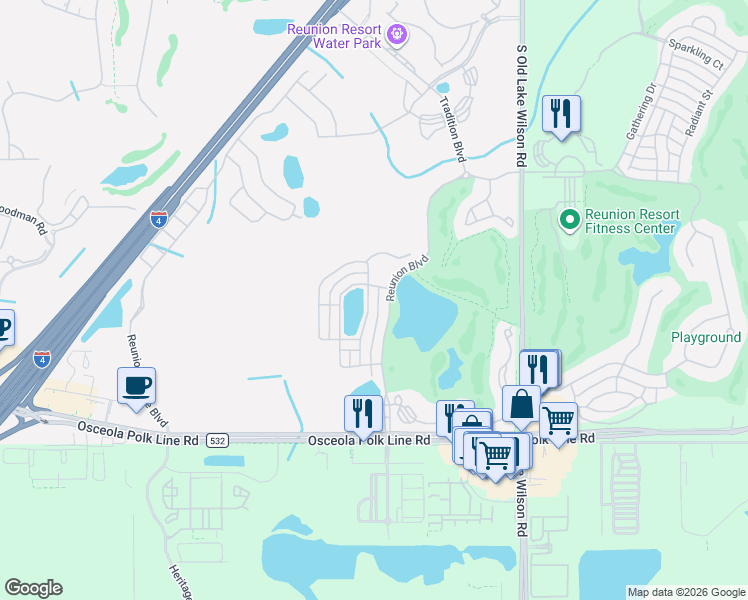 map of restaurants, bars, coffee shops, grocery stores, and more near 1521 Fairview Circle in Four Corners
