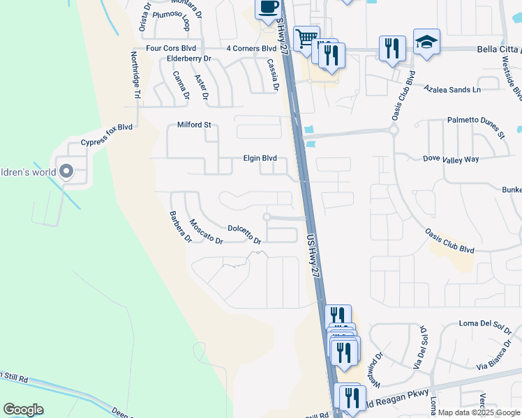map of restaurants, bars, coffee shops, grocery stores, and more near 1 Sangiovese Crossing in Davenport