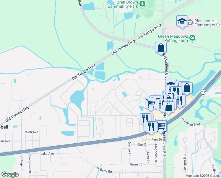 map of restaurants, bars, coffee shops, grocery stores, and more near 4001 Northgate Drive in Kissimmee